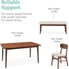 image:imageBest Choice Products 6Piece Wooden Dining Set MidCentury Modern Table amp Upholstered Chair Set wBench Seat Rubberwood Legs  WalnutCreamWalnutCream