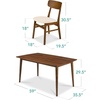 image:imageBest Choice Products 6Piece Wooden Dining Set MidCentury Modern Table amp Upholstered Chair Set wBench Seat Rubberwood Legs  WalnutCreamWalnutCream