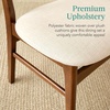 image:imageBest Choice Products 6Piece Wooden Dining Set MidCentury Modern Table amp Upholstered Chair Set wBench Seat Rubberwood Legs  WalnutCreamWalnutCream