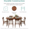 image:imageBest Choice Products 6Piece Wooden Dining Set MidCentury Modern Table amp Upholstered Chair Set wBench Seat Rubberwood Legs  WalnutCreamWalnutCream