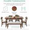 image:imageBest Choice Products 6Piece Wooden Dining Set MidCentury Modern Table amp Upholstered Chair Set wBench Seat Rubberwood Legs  WalnutCreamWalnutCream