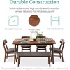 image:imageBest Choice Products 6Piece Wooden Dining Set MidCentury Modern Table amp Upholstered Chair Set wBench Seat Rubberwood Legs  WalnutCreamWalnutGray