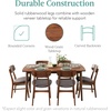 image:imageBest Choice Products 6Piece Wooden Dining Set MidCentury Modern Table amp Upholstered Chair Set wBench Seat Rubberwood Legs  WalnutCreamWalnutGray