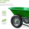 image:imageBest Choice Products DualWheel Home Utility Yard Wheelbarrow Garden Cart wBuiltin Stand for Lawn Gardening Construction  Dark GrayBright Green