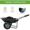 image:imageBest Choice Products DualWheel Home Utility Yard Wheelbarrow Garden Cart wBuiltin Stand for Lawn Gardening Construction  Dark GrayDark Gray