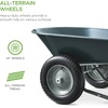 image:imageBest Choice Products DualWheel Home Utility Yard Wheelbarrow Garden Cart wBuiltin Stand for Lawn Gardening Construction  Dark GrayDark Gray
