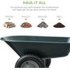 image:imageBest Choice Products DualWheel Home Utility Yard Wheelbarrow Garden Cart wBuiltin Stand for Lawn Gardening Construction  Dark GrayDark Gray
