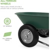 image:imageBest Choice Products DualWheel Home Utility Yard Wheelbarrow Garden Cart wBuiltin Stand for Lawn Gardening Construction  Dark GrayGreen