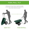 image:imageBest Choice Products DualWheel Home Utility Yard Wheelbarrow Garden Cart wBuiltin Stand for Lawn Gardening Construction  Dark GrayGreen
