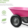 image:imageBest Choice Products DualWheel Home Utility Yard Wheelbarrow Garden Cart wBuiltin Stand for Lawn Gardening Construction  Dark GrayPink