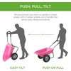image:imageBest Choice Products DualWheel Home Utility Yard Wheelbarrow Garden Cart wBuiltin Stand for Lawn Gardening Construction  Dark GrayPink