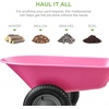 image:imageBest Choice Products DualWheel Home Utility Yard Wheelbarrow Garden Cart wBuiltin Stand for Lawn Gardening Construction  Dark GrayPink