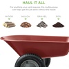 image:imageBest Choice Products DualWheel Home Utility Yard Wheelbarrow Garden Cart wBuiltin Stand for Lawn Gardening Construction  Dark GrayRed