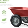 image:imageBest Choice Products DualWheel Home Utility Yard Wheelbarrow Garden Cart wBuiltin Stand for Lawn Gardening Construction  Dark GrayRed