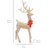 image:imageBest Choice Products 5ft 3D PreLit Gold Glitter Christmas Reindeer Buck Holiday Yard Decoration w 150 LED Lights Red Bow Stakes amp Zip Ties