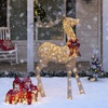 image:imageBest Choice Products 5ft 3D PreLit Gold Glitter Christmas Reindeer Buck Holiday Yard Decoration w 150 LED Lights Red Bow Stakes amp Zip Ties